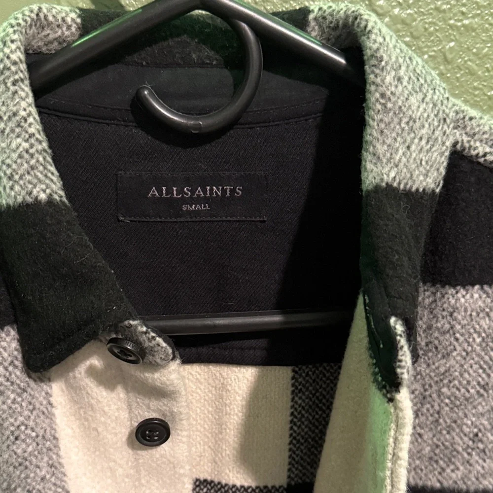 All Saints Monochrome Plaid Shirt Jacket